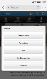 Site Twiter mobile : compte