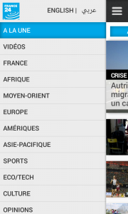 France 24 : menu en français
