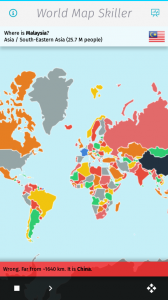 World Map Skiller : Where is Malaysia? Wrong