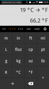 Calculatrice scientifique : conversions