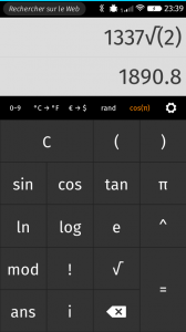 Calculatrice scientifique : fonctions