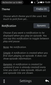 FoxCasts : Settings > Theme & Notification