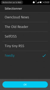 Tfe RSS : menu des services