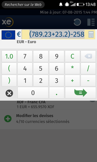 Calculatrice de XE Currency