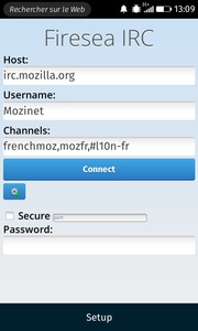 Firesea IRC : configuration avancée (connexion sécurisée, port et mot de passe)