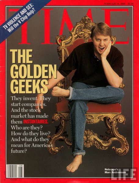 Marc Andreessen en couverture du magazine Time en 1996