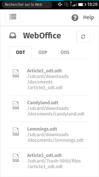 WebOffice format ODT